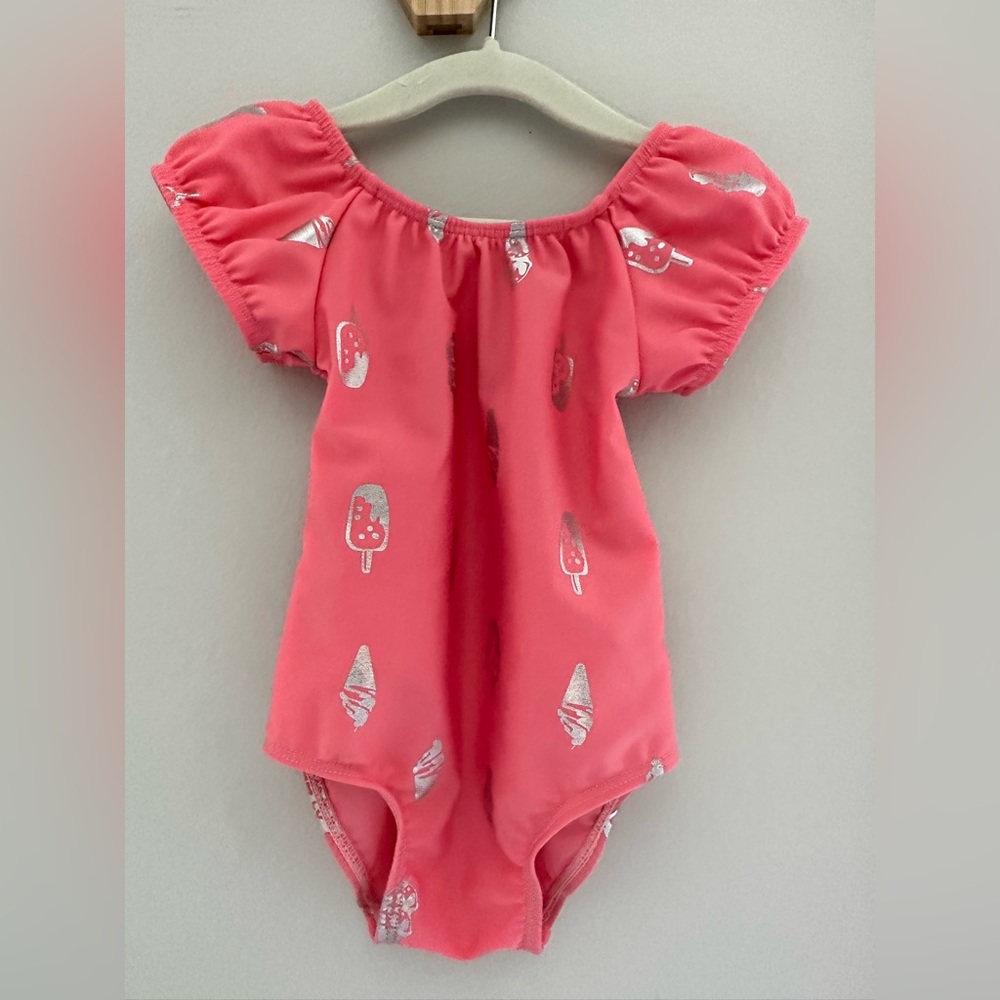 Pink with silver ice cream bathing suit / swimsuit
